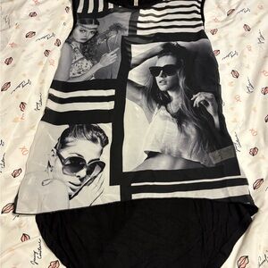Black and White Graphic Tank Top